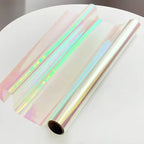 Hot Selling Designer Laser Seven-Color Waterproof Rainbow Flower Bouquet Wrapping Paper New Popular Coated Material