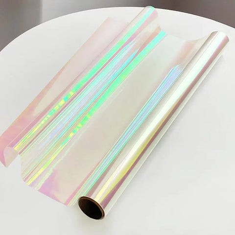 Hot Selling Designer Laser Seven-Color Waterproof Rainbow Flower Bouquet Wrapping Paper New Popular Coated Material