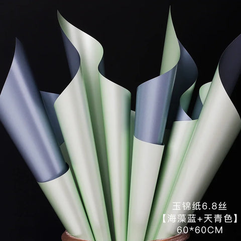 Matte Gold Sand Floral Bouquet Gift Packaging Paper Two-Tone Two-Sided Coating