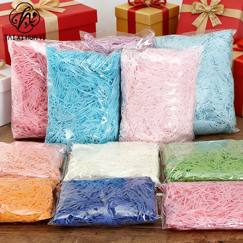 Wholesale Crinkle Cut Biodegradable Recyclable Raffia Paper Shreds 10g 20g 50g Bulk Gift Box Packaging Filling Eco-Friendly รูปสินค้าหลัก
