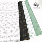 50*70cm White Recyclable Gift Wrapping Paper Flower Design for Clothing Underwear Shoes Socks Packaging