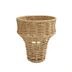 Festive Ice Cream Shaped Plastic Woven Flower Basket for Desktop Decoration and Children's Gifts