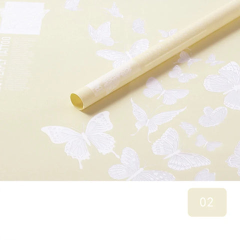 Butterfly Dance Floral Flower Art Wrapping Paper 58x58cm Recyclable PVC Coated Jelly Film Bag with Custom Options
