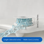 3.5cm Luxury Satin Embroidered Small Flower Bouquet Ribbon for Valentine's Day & Wedding Packaging Biodegradable