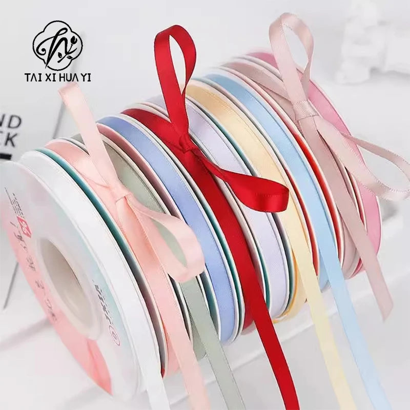 0.6cm Ribbon Flower Bow for DIY Packaging DIY Bow Bouquet for Wedding or Christmas Valentine's Day Ribbon