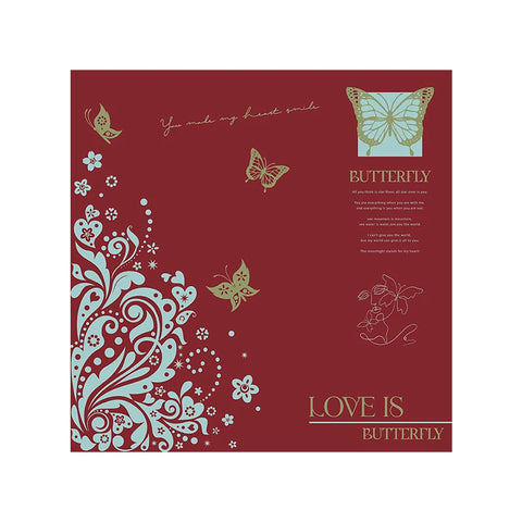 Waterproof Gift Bouquet Packaging Paper Nosha Paper with Single-sided Coating Butterfly Print Design