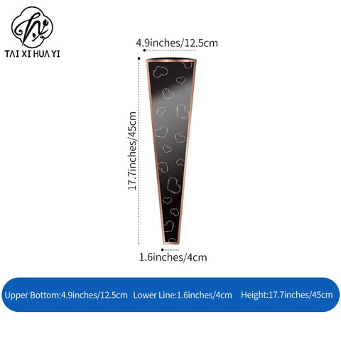 Transparent OPP Fresh Floral Packaging for Florists Elegant Heart Pattern Single Rose Flower Bag
