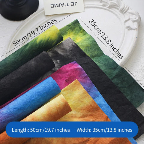 Essentials for Flower Shop Elegant Floral 50*35cm Tie-dye Art Paper Coated Bouquet Gift Wrapping Paper