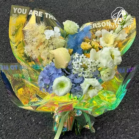 Colorful World Bouquet Packaging Paper Single-Sided Coated Film