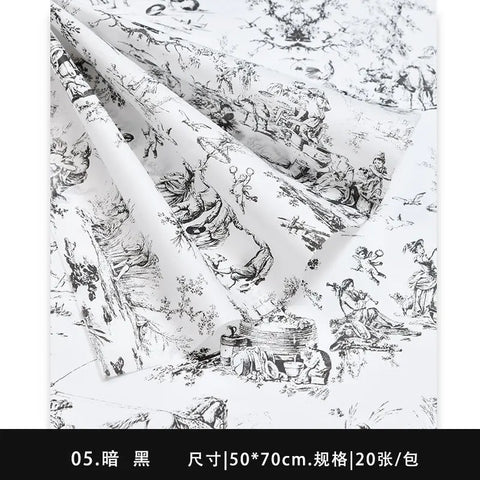 Coated Flower Wrapping Paper DIY with Lining Paper Water-proof & Eco-friendly BOPP Material Paper