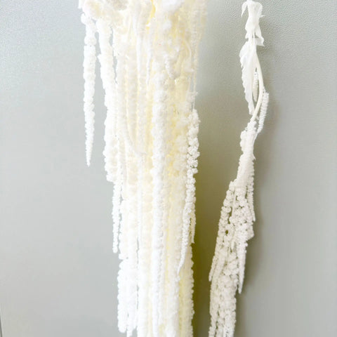 Preserved DIY Tassel Dried Decoration Flower Wall Backdrop White Artificial Flower Table Runners for Wedding Decor