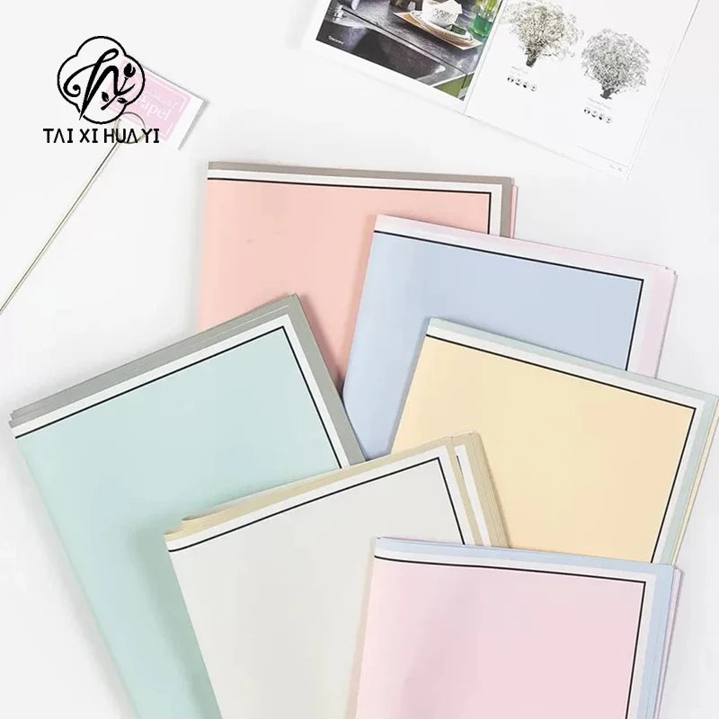 Golden Border Jelly Film Korean Su Flower Bouquet Eco-friendly Recyclable Semi Transparent Waterproof Single-Sided Coated Paper