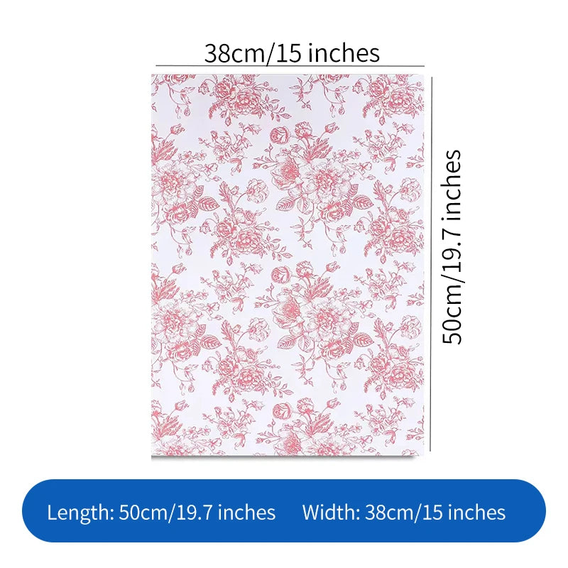 Retro Style Floral Bouquet Packaging Paper 35*50cm PE High Gloss Surface Soft Waterproof for Flower Shop