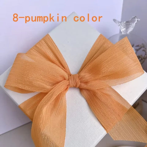 5cm Luxury Glitter Chiffon Organza Ribbon Crafts Floral Bouquets Wedding Christmas Car Party Decorations Valentine's Day Gift