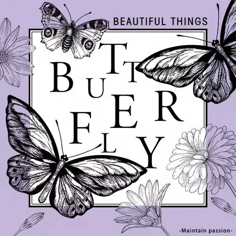 Dreamy Butterfly Waterproof Recyclable Double Sided Wrapping Paper Crafting Flower Bouquets Stickers Floral Art Materials