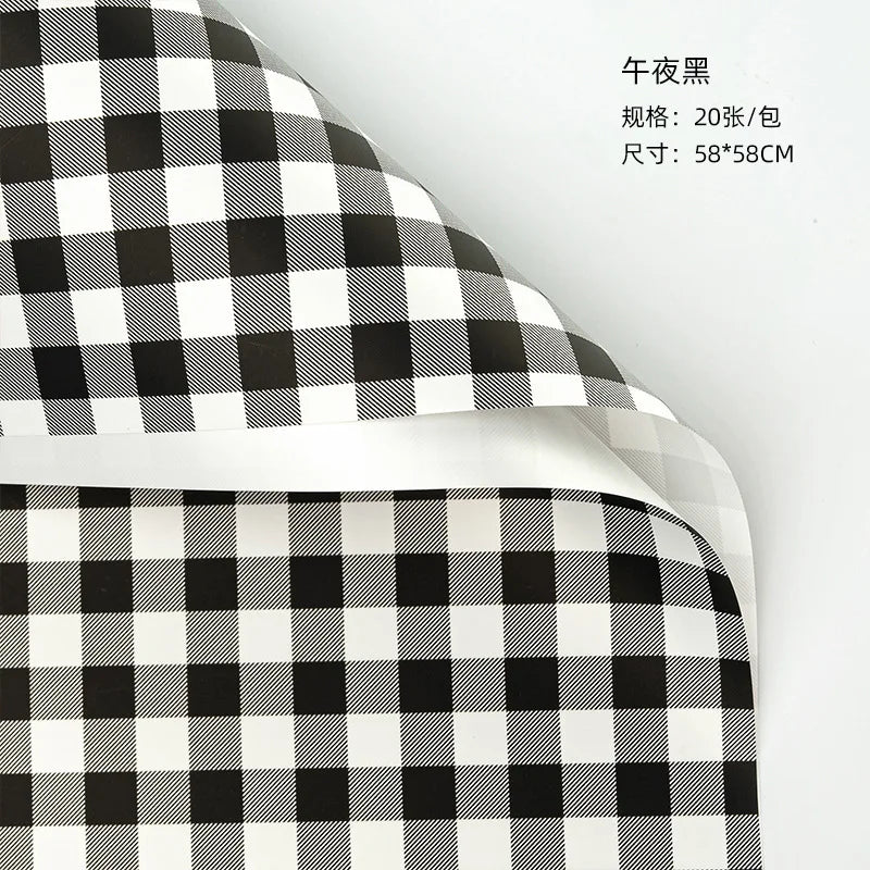 Waterproof Summer Plaid Wrapping Paper Korean Version Floral Arrangement Flower Packaging Materials Popular for Flower Shops