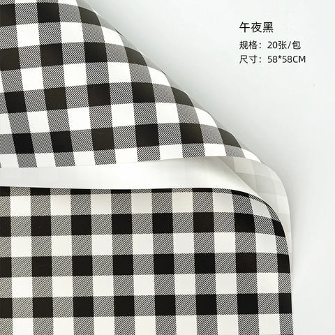 Waterproof Summer Plaid Wrapping Paper Korean Version Floral Arrangement Flower Packaging Materials Popular for Flower Shops