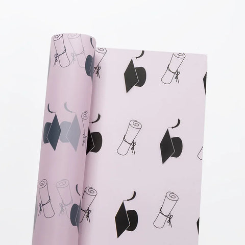 Waterproof Bow Book Roll Flower Wrapping Paper for Graduation Season Coated Material