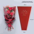 Transparent Single Rose Bouquet OPP Bag Moisture Proof Hot Stamping Gold Edge Festival Flower Wrapping Paper