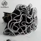 Pearl Wave Fishtail Yarn Flower Bouquet DIY Flower Packaging Edge Baking Cake Decoration Flower Packaging Materials