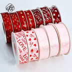 Valentine's Day Christmas Wedding Heart Mesh Glitter Polyester Ribbon Biodegradable Floral Gift Bouquet Wrapping Paper