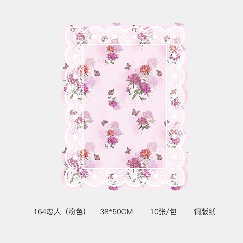 Romantic Floral Art Bouquet Wrapping Paper 38*50cm Recyclable PE Coating for Valentine's Day Eco-Friendly Flower Shop Supplies