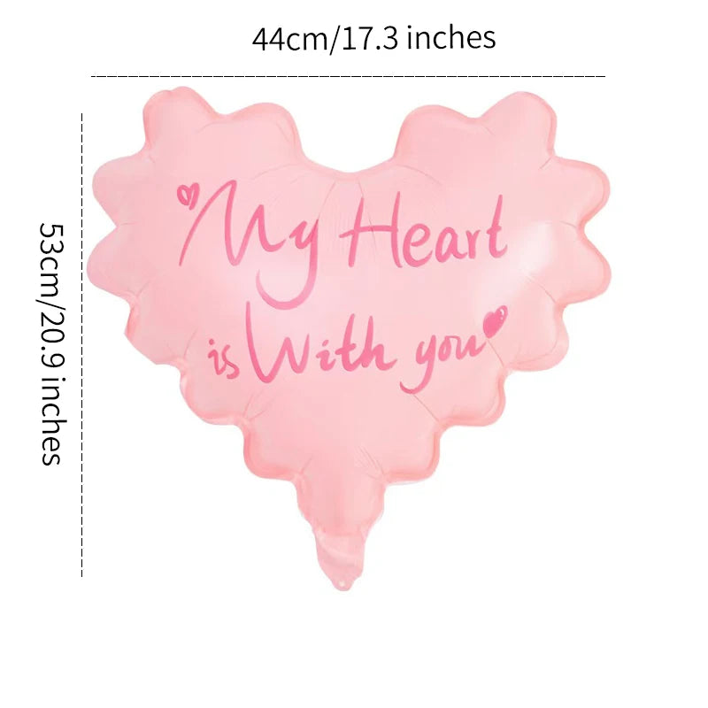 Waterproof Heart-Shaped Balloon for Valentine's Day Wave Floral Resin Paper Packaging Bouquet for Flowers