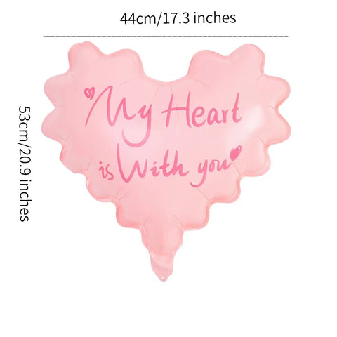 Waterproof Heart-Shaped Balloon for Valentine's Day Wave Floral Resin Paper Packaging Bouquet for Flowers