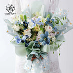 Iris Flower Pattern Printed Matte PVC Coating 57*57cm Waterproof Floral Packaging Paper for Florist Wrapper