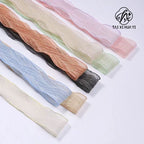 Colorful Textile Belt Edge Wrinkled Wave Herringbone Pattern DIY Bow Hair Accessory Flowers for Christmas Wedding