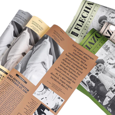 Modern Girl Weekly Series English Newspaper Gift Pack New Fashion Flower Packaging Paper with Single Side Coating