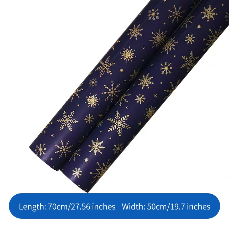 Dark Blue Eco-Friendly Paper Christmas Gift Wrapping UV Coating Offset Printing for Holiday Decorations Gift Set