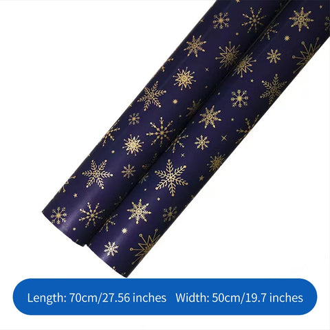 Dark Blue Eco-Friendly Paper Christmas Gift Wrapping UV Coating Offset Printing for Holiday Decorations Gift Set