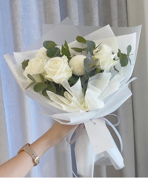 Korean Thick Waterproof Matte Floral Bouquet Wrapping Paper Double Side PVC Coating for Flower and Gift Packaging