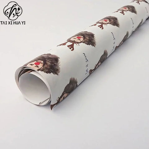Personalized Custom Printed Eco-Friendly Wrapping Paper Roll Funny Reindeer Man Pattern Christmas Gift Wrap for Holiday Party
