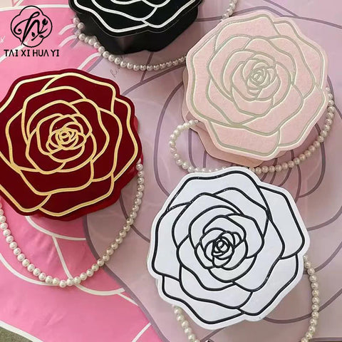 Elegant Camellia Pearl Gift Box Single Side PE Coating Synthetic Paper for Romantic Occasions Like Mother's Day Floral Present