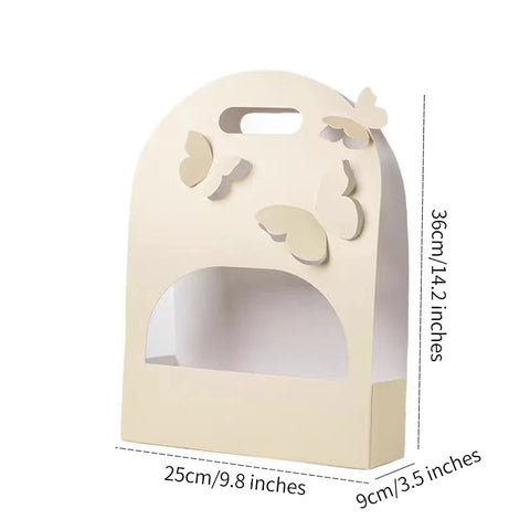 Valentine's Day Gift Bow Knot Flower Box Kraft Paper Folding Design for Flower Shop and Personal Gift Packaging