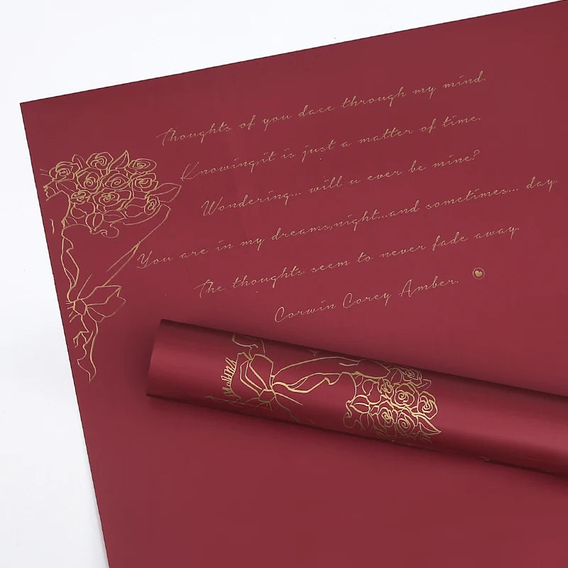 Vintage Waterproof Bouquet Flower Wrapping Paper PE Made From Premium Plastic Paper Material for Gift Wrapping