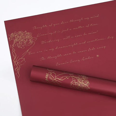 Vintage Waterproof Bouquet Flower Wrapping Paper PE Made From Premium Plastic Paper Material for Gift Wrapping