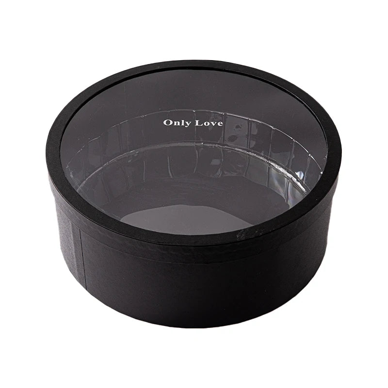 Elegant Round Window Transparent Recycled Materials Embossed PVC Flower Box for Valentine's Day Rose Presentation and Gift Main image