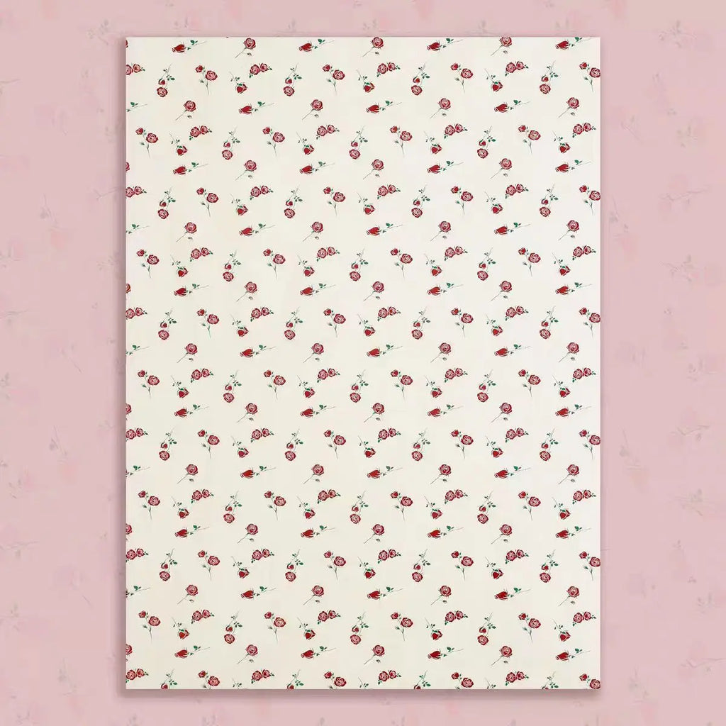 Elegant Rose Print Art Paper Floral Arrangement Supplies for Flower Shop Bouquet Packaging and Gift Wrapping