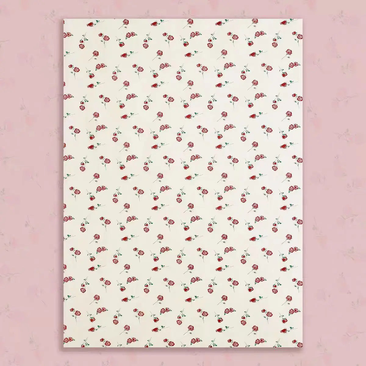 Elegant Rose Print Art Paper Floral Arrangement Supplies for Flower Shop Bouquet Packaging and Gift Wrapping