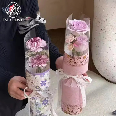 High Quality Elegant Country Style Single Flower Bundle Waterproof Specialty Paper Blossom Packaging