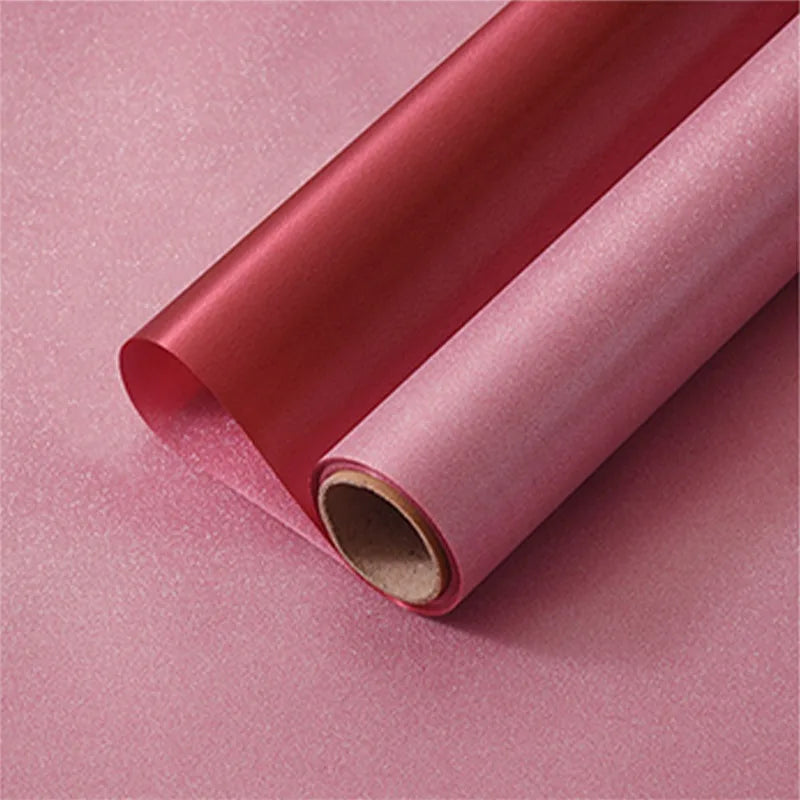 Single-Sided Coated Floral Paper Wrapped Waterproof Pearl Satin Silk Texture and Thickened Silver Glitter Film