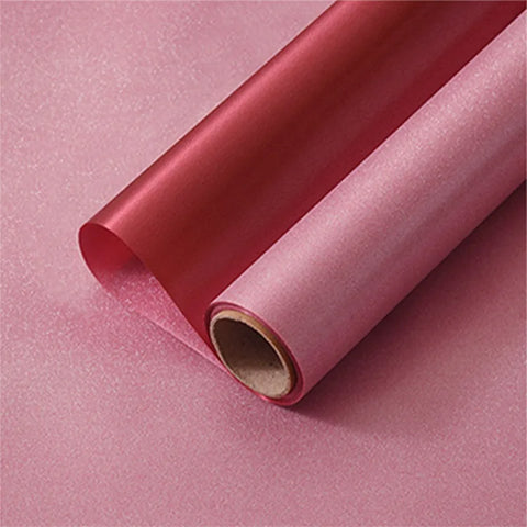 Single-Sided Coated Floral Paper Wrapped Waterproof Pearl Satin Silk Texture and Thickened Silver Glitter Film