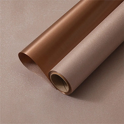 Single-Sided Coated Floral Paper Wrapped Waterproof Pearl Satin Silk Texture and Thickened Silver Glitter Film
