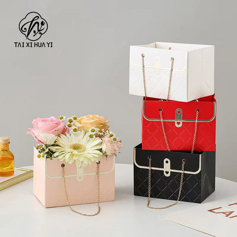 Wholesale Portable Rigid Gift Boxes Waterproof Flower Packaging Bags for Flower Shop Arrangements and Bouquets