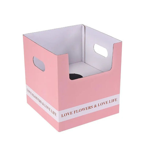 Unique Square Folded Flower Gift Box Bonsai Pot Holder for Flower Shop Paper Wrap Material