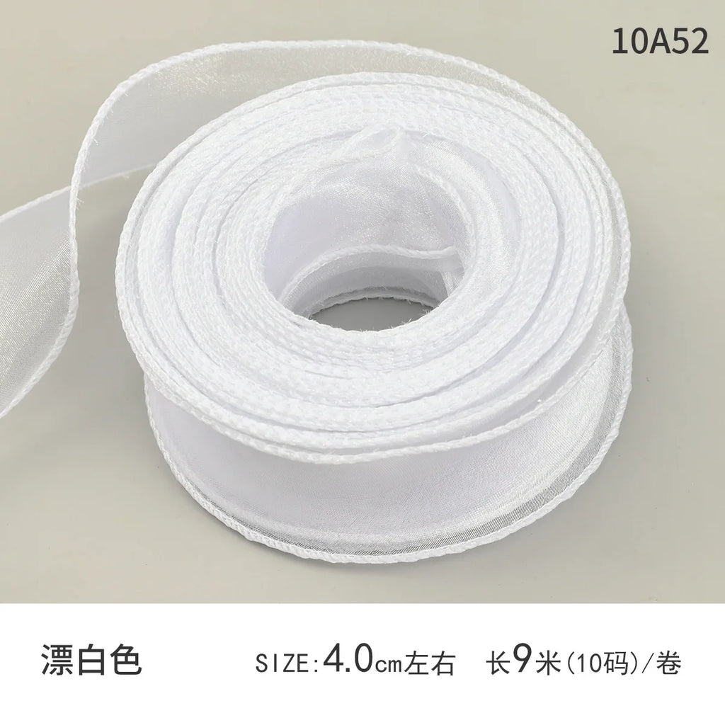 Fishtail Luxury Satin Silk Ribbon Fresh Flower DIY Material Wavy Edge Bow Ribbon Cake Edge Christmas