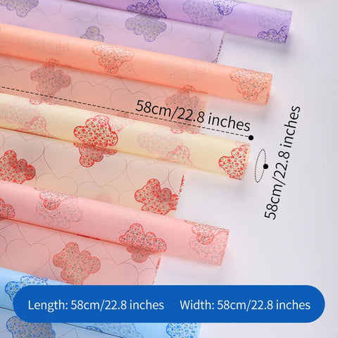 Korean Rose Flower Packaging Bear Print Soft Semi-Transparent Stretch Film for Garden Bear Cartoon Florist Supplies Gift Wrap